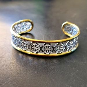 Rustic Cuff silver and gold bracslet